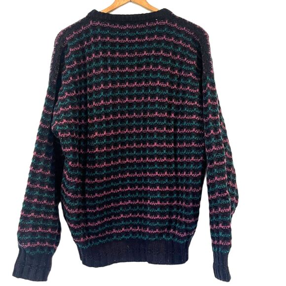 Donegal II Jamie Burns Vintage Sweater 100% Hand Loomed Wool Ireland Blue - Picture 2 of 7